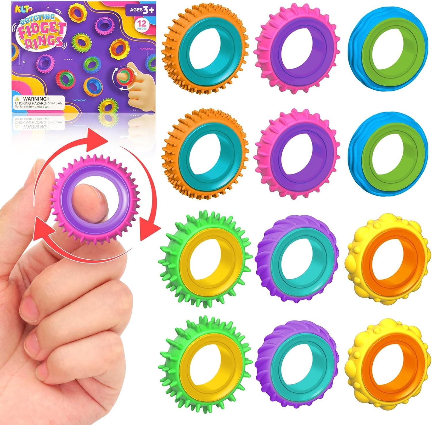 KLT 12 Pack Finger Spinner Rings