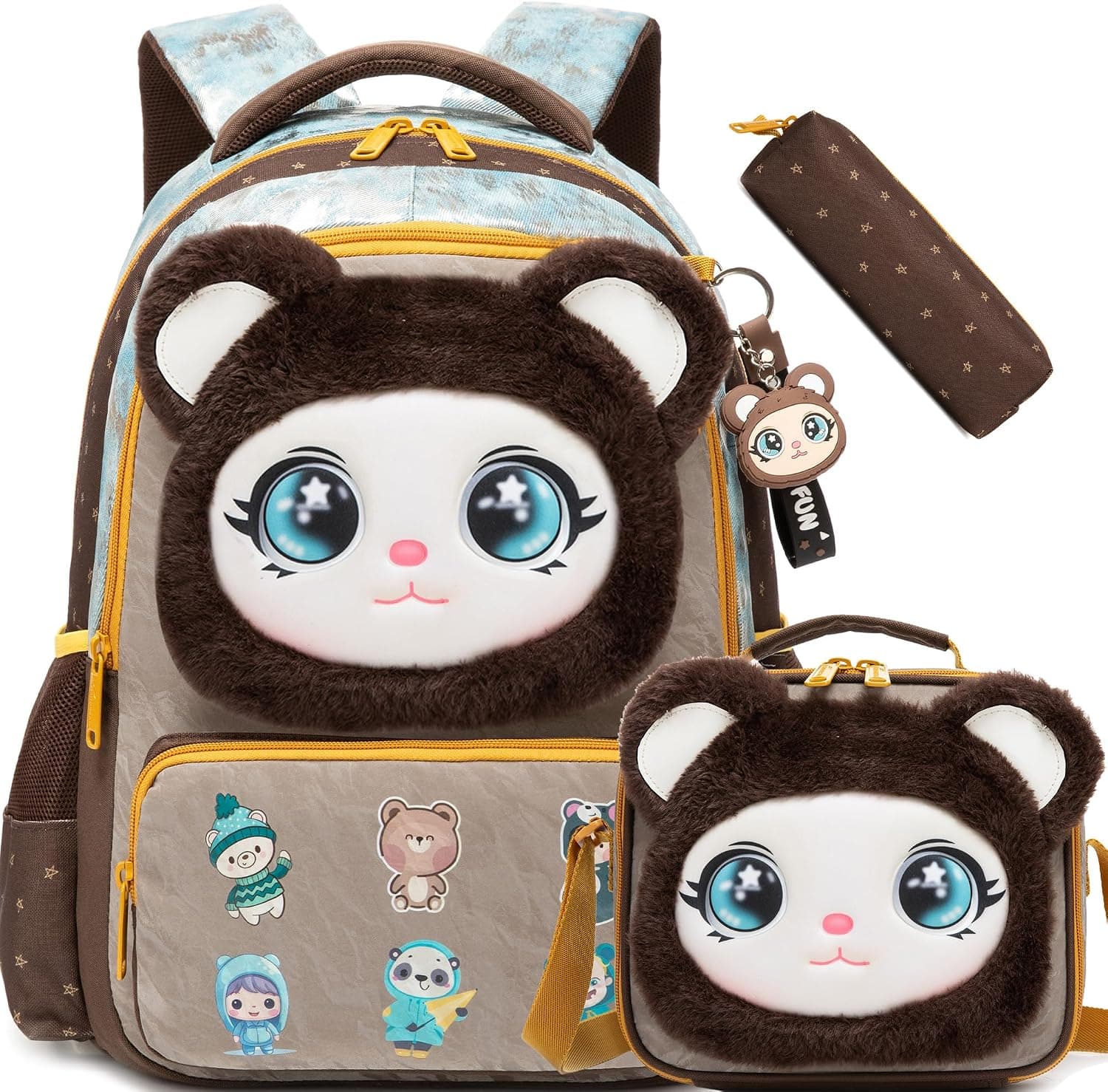 MEETBELIFY 3Pcs Girls Backpack Set