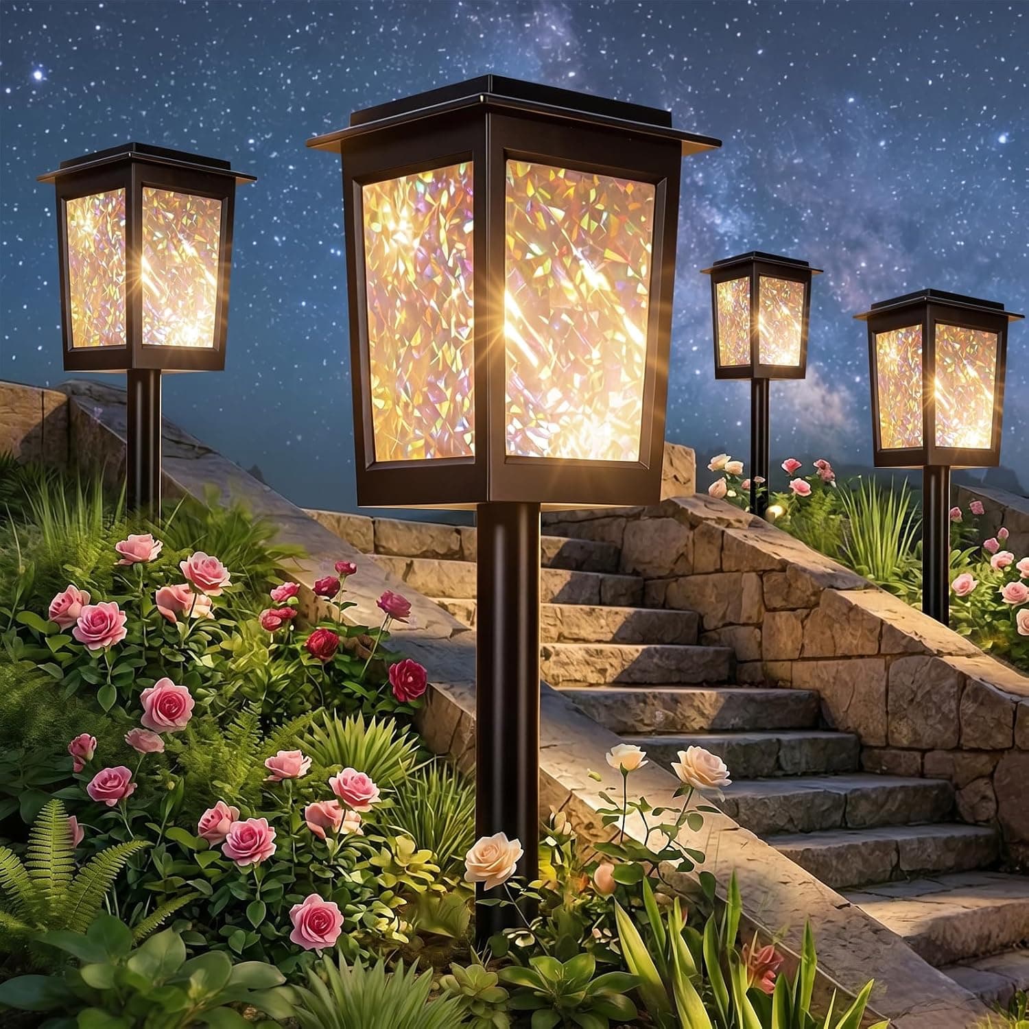 RUBOLIY 8Pack Solar Garden Lights