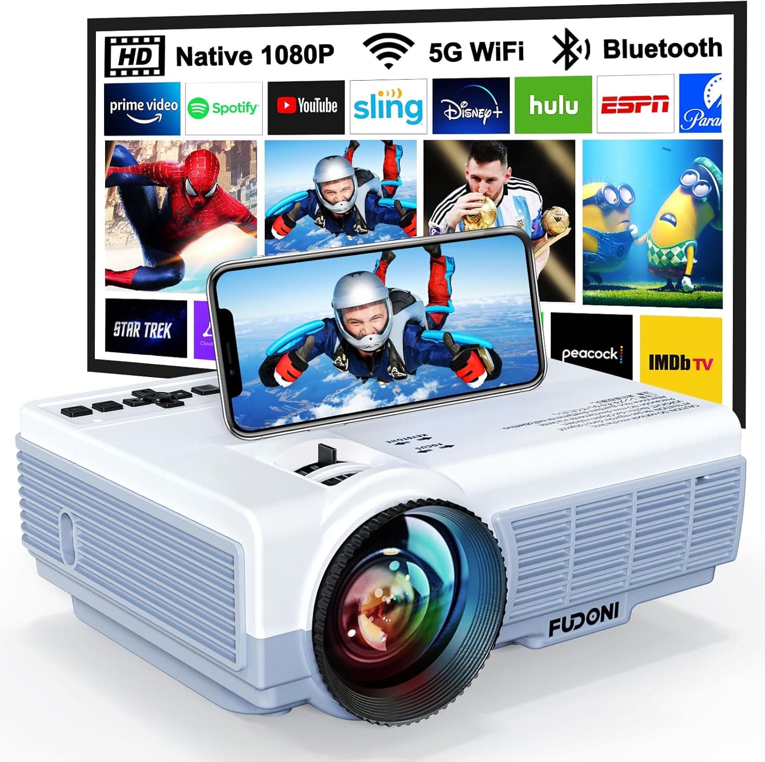 FUDONI 1080P Projector