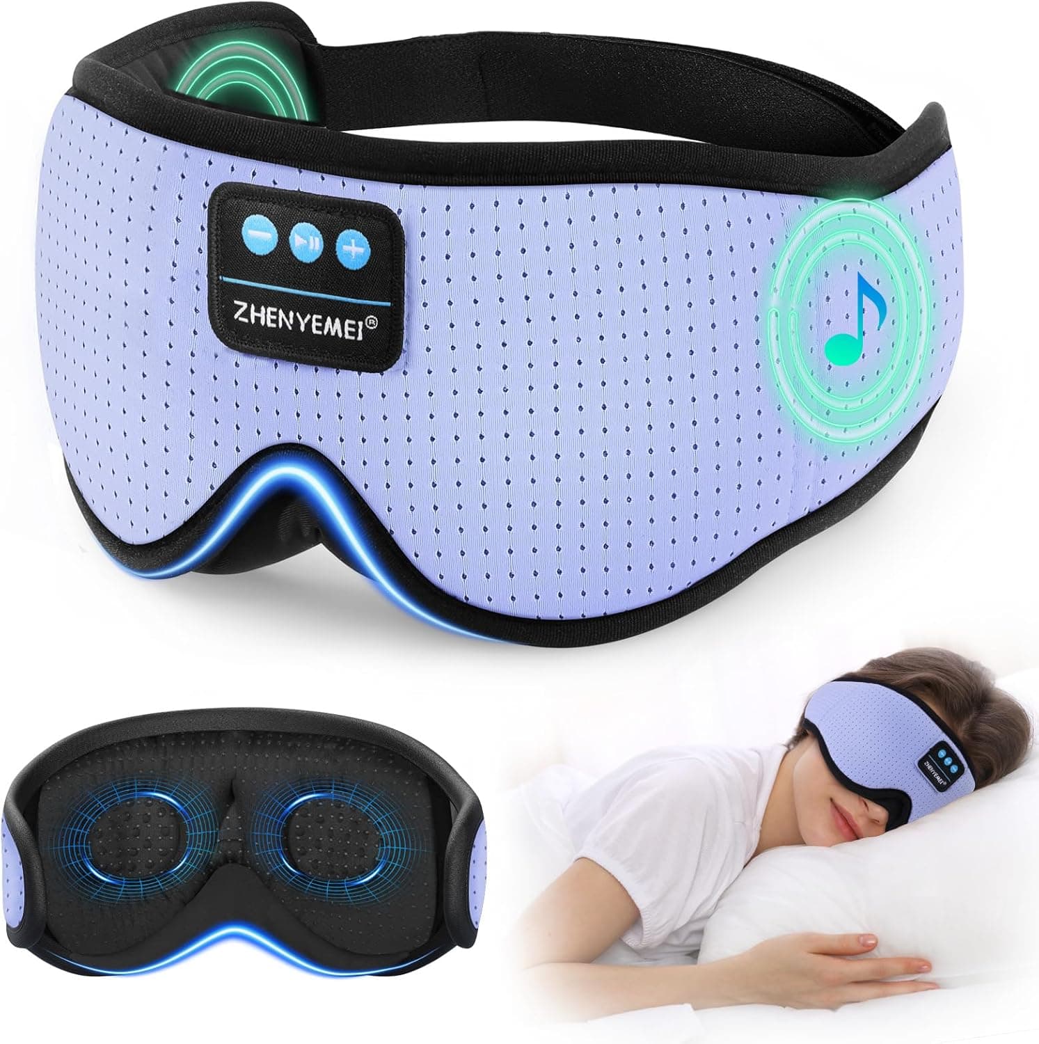 ZHENYEMEI Sleep Mask with Bluetooth Headphones — image 1