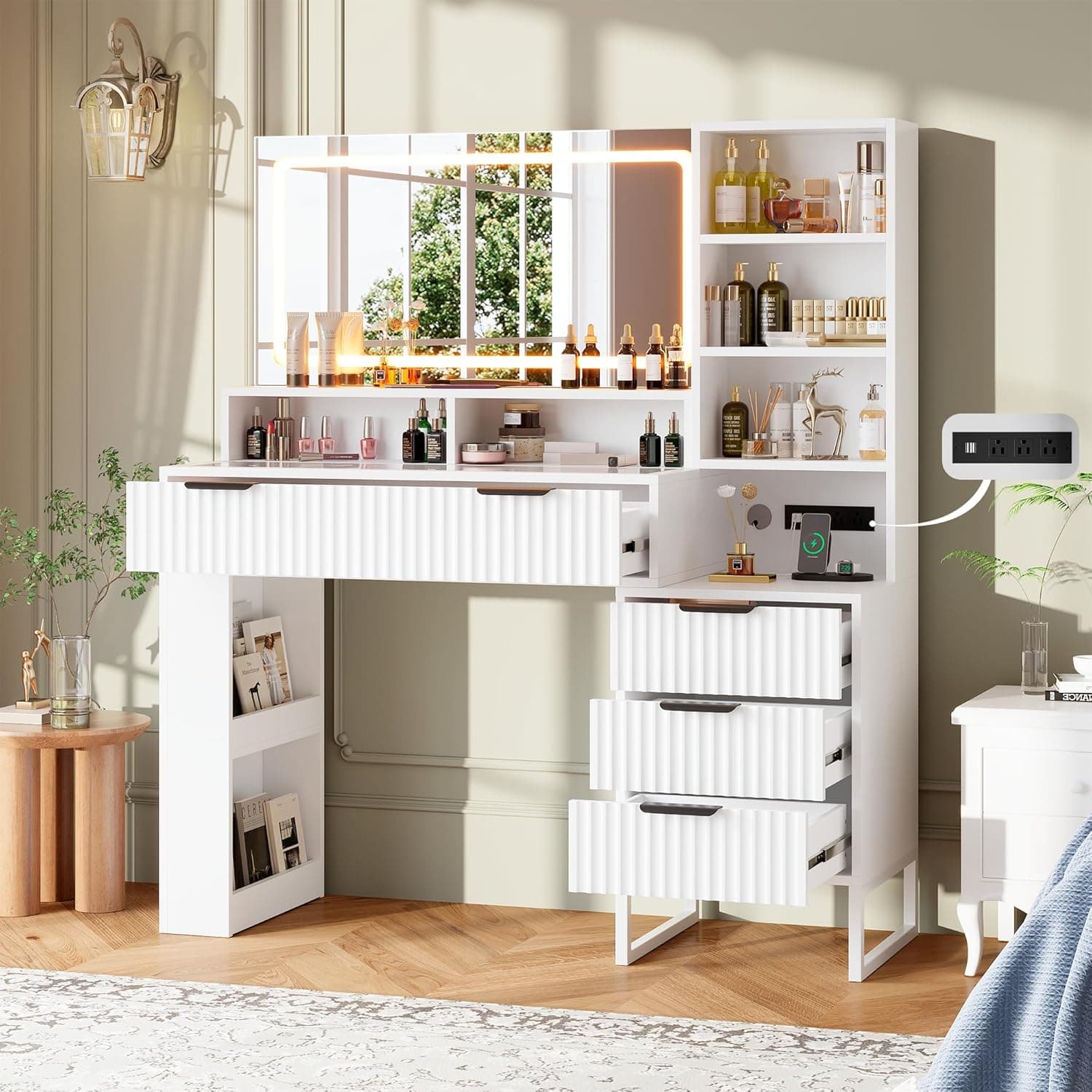 HAIOOU 48" Large Makeup Vanity Desk