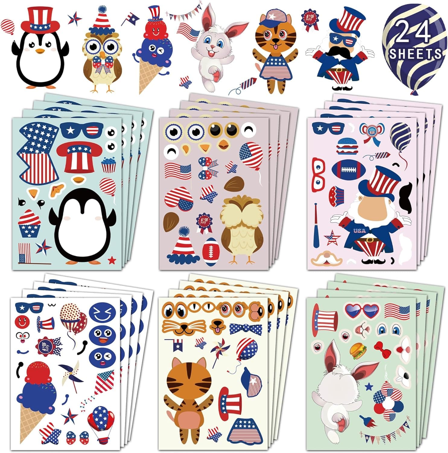 HSHFAMIIY 4th of July Stickers