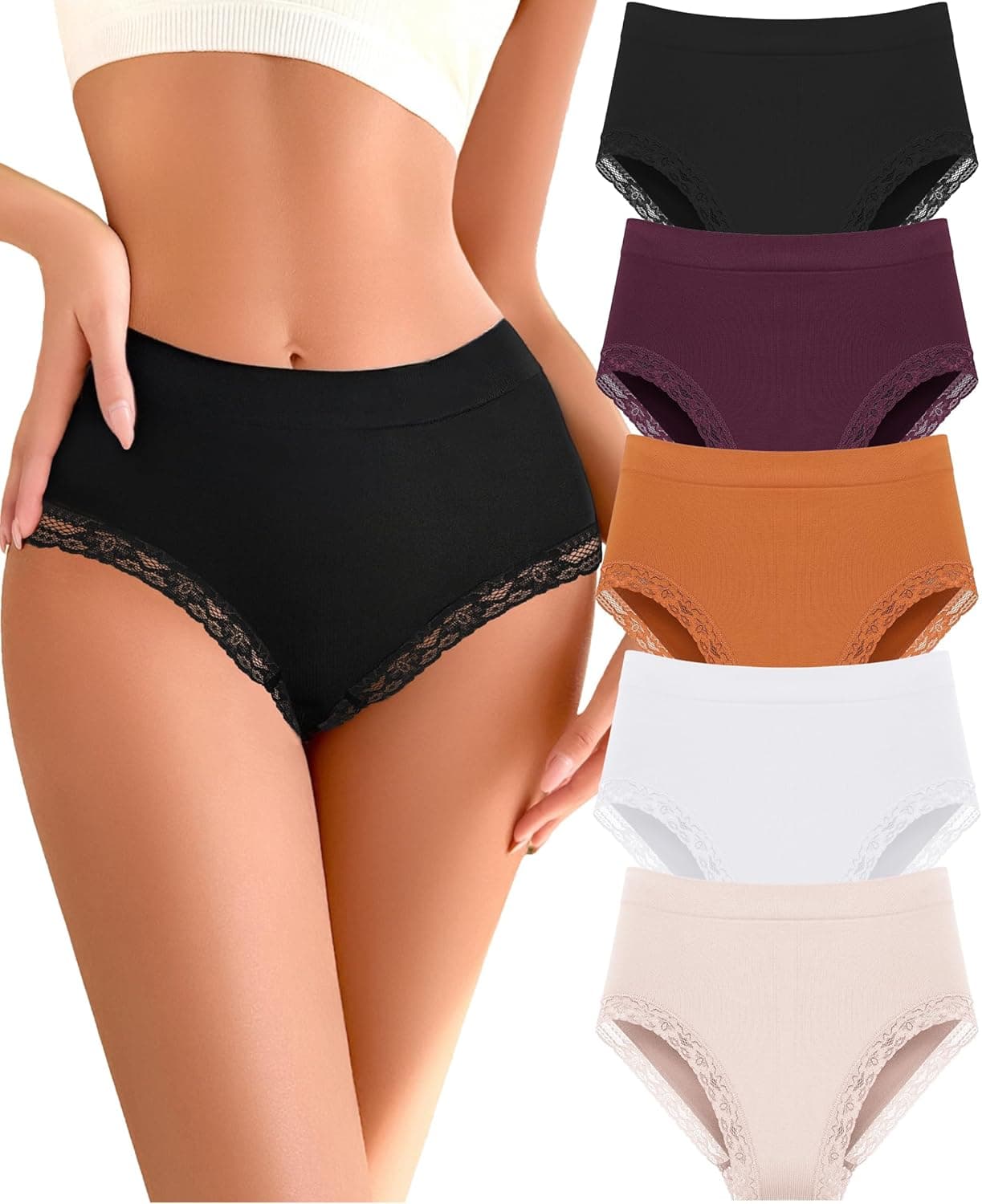 READY TO LOVE High Waisted Lace Underwear 5-Pack — image 1