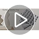 Stratalife Set of 3 Stackable Jewelry Organizer Tray Earring Display Trays Drawer Organizer Inserts Accessory Storage Grey view 7