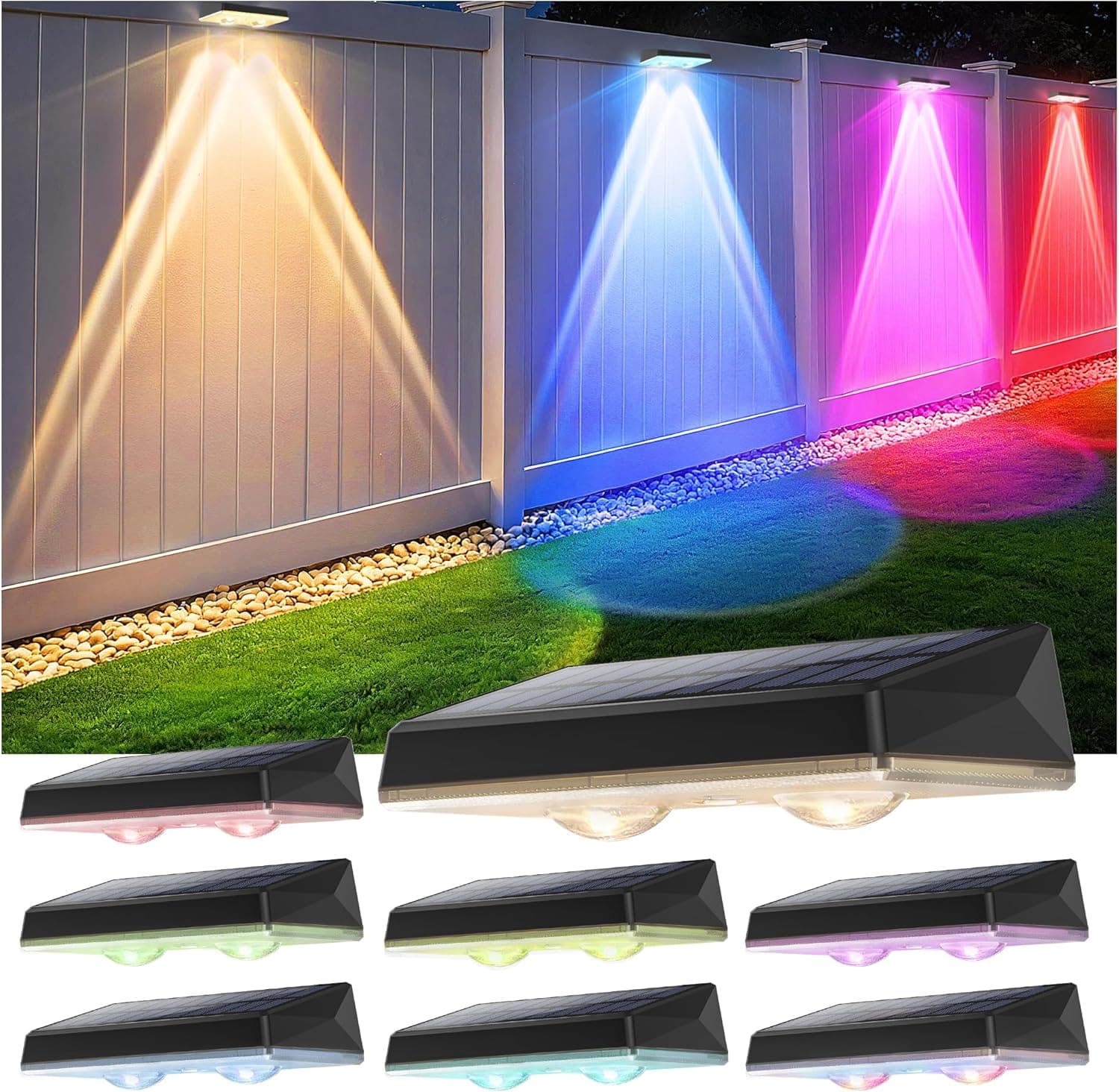 SUNFLICKT 8-Pack Solar Fence Lights — image 1