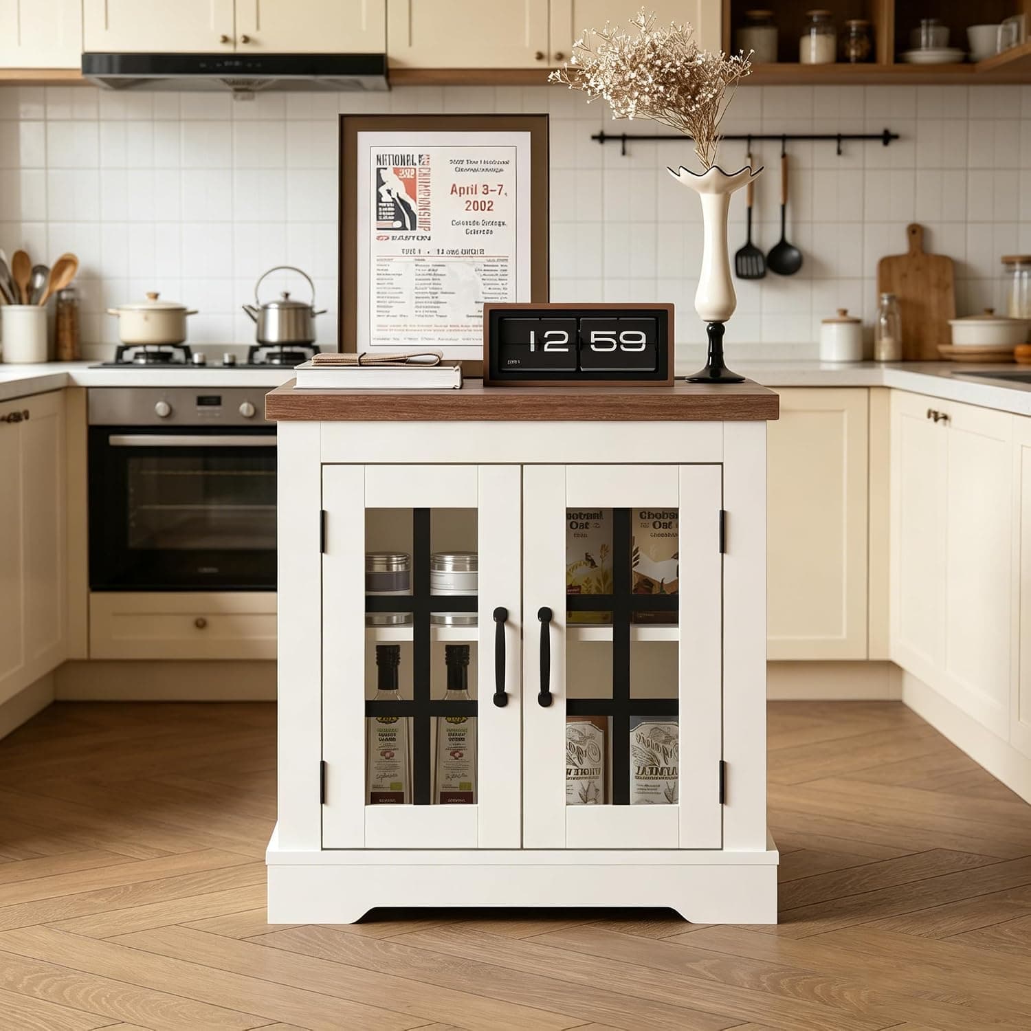 DOPPELTCHARMS Wood Buffet Cabinet with Storage