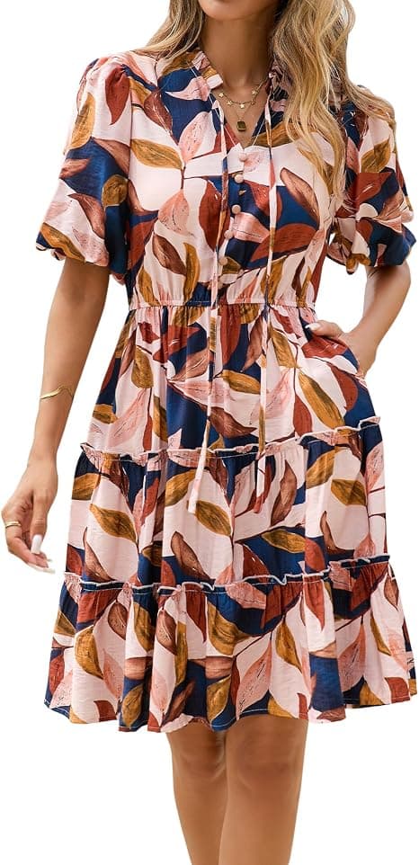 BTFBM Women Summer Floral Short Dresses