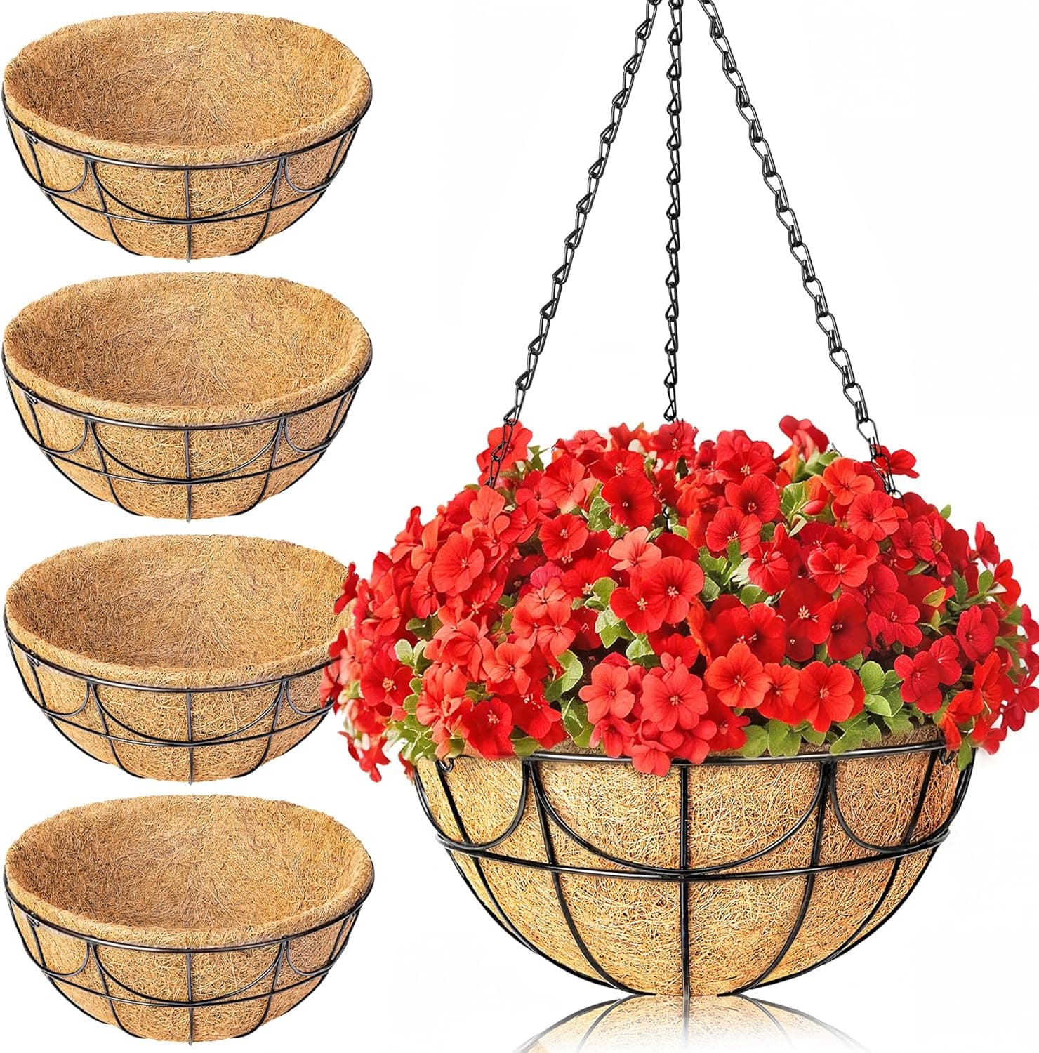 EINYEXW 4 Pack Hanging Baskets Planters — image 1