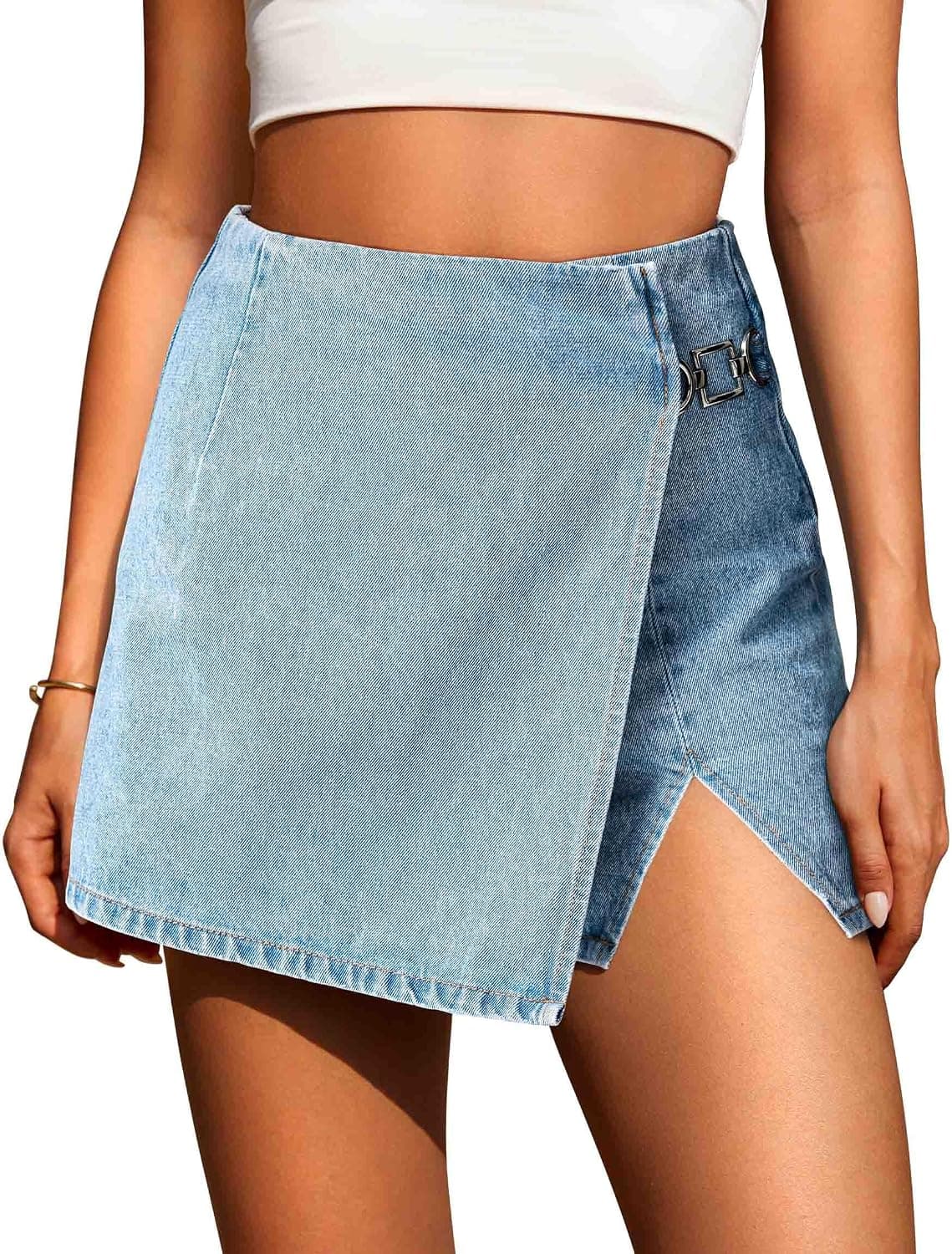 EDDOYEE Women Western Y2K Denim Skort