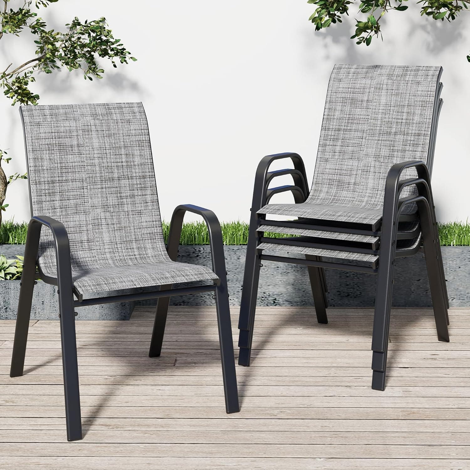 VIMSTORA Stackable Patio Chair Set of 4