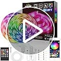 APSPOW LED Strip Lights 100ft, Bluetooth and APP Control, Multicolor RGB Light Strips, Music Sync Color Changing for Bedroom Indoor view 7