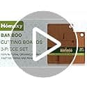 Homaxy Bamboo Cutting Board for Kitchen Set of 3, Wooden Cutting Boards with Non-Slip Mat Deep Juice Groove and Built-In Handles, Wood Chopping Board Set for Meat Fruits & Vegetables view 7