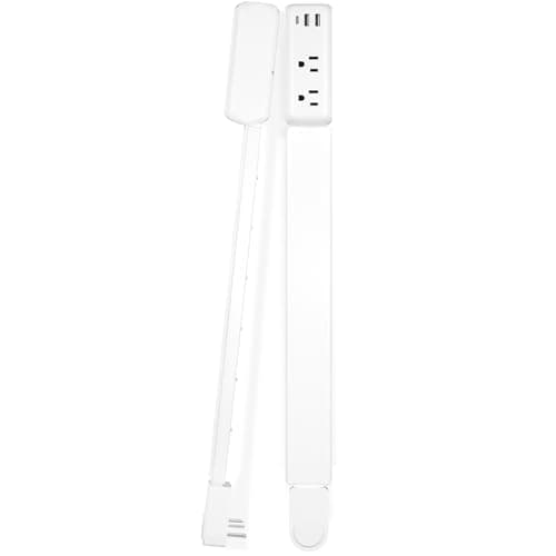 Gbchais Outlet Extender Stick with USB-A & USB-C, 2 AC Outlets, Adjustable 22"-34" Plug Extender, 180° Rotating Wall Outlet Extender for Hard-to-Reach Outlets Behind Sofa, Bed, Desk, Nightstand