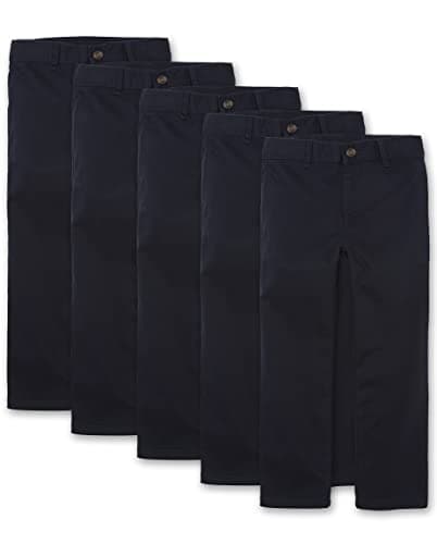 The Children's Place Boys Stretch Chino Pants,New Navy 5 Pack,12