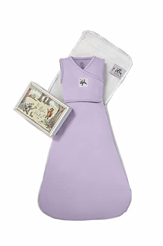 The Ollie World Alphie Sleep Pouch, Made from Custom Patented Moisture-Wicking Fabric, 2-Way Zipper, Sleep Sack, Wearable Blanket, Swaddle Transition, (Lavender, Owl (12-25 lbs))