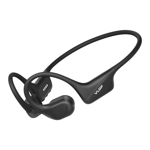 VLOP Bone Conduction Swimming Headphones - IP68 Waterproof, Open-Ear MP3 Headphones with 32GB Memory, Bluetooth 6.0 Wireless Sport Headset for Running & Cycling, 8H Playtime(Black, Standard)