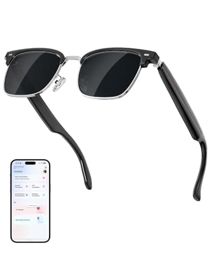 GLOSSIA AI Smart Glasses, Bluetooth Glasses for Men Women, Blue Light Smart Glasses, Hands-Free Calls, Music and Voice Control for Work/Study/Travel