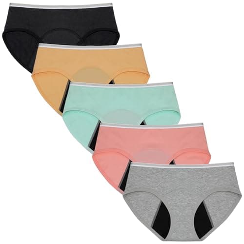 Musort Period Underwear for Teens Heavy Flow High Absorbency Girls Menstrual Panties Cotton Leakproof Protective Briefs