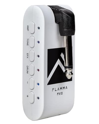 FLAMMA Guitar Headphone Amp Portable with 28 Drum Grooves 14 Built-in Effects 14 Amplifier Models 5 Tone Colors Support Bluetooth USB Audio Recording and Playback OTG Function Home Practice