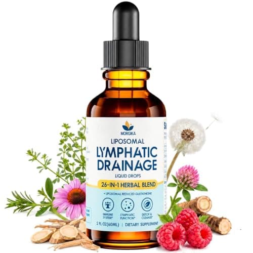 26-in-1 Lymphatic Drainage Drops, Fluid Balance & De-Puff, Lymph Support*, Herbal Liquid Formula with Cleavers, Echinacea, Dandelion & Prickly Ash Bark, Alcohol-Free, Vegan, 1 Pack(2 Fl Oz) — image 1