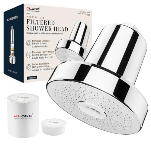 DLONE® Filtered Shower Head with Filters, Shower Filter Head for Hard Water — image 1