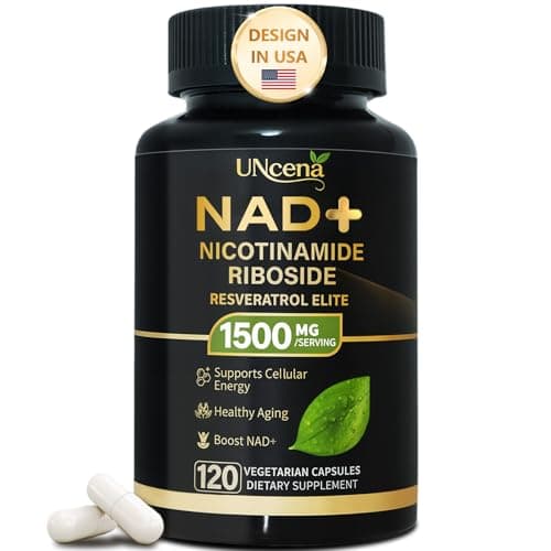 UNcena NAD Supplement 1500mg - Liposomal NAD+ Nicotinamide Riboside with Resveratrol, NAD Plus Boosting - Support Cellular Health, Stamina & Healthy Aging for Women & Men- 120 Capsules