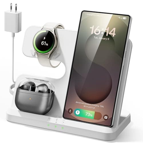 Wireless Charging Station for Samsung, 3 in 1 Charger Stand for Galaxy S25 Ultra/S24/S23/Z Fold, Phone and Watch Charging Dock for Samsung Watch Galaxy 8/7/6/5, Galaxy Buds 3/2/Pro — image 1