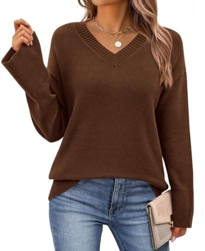 PRETTYGARDEN Women's Long Sleeve V Neck Comfy Sweaters Pullover Trendy 2026 — image 1