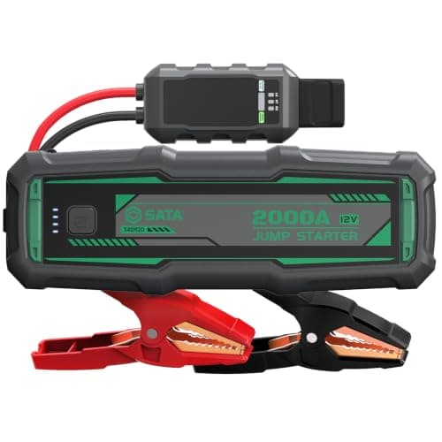 SATA 2000A Car Battery Jump Starter, 8.5L Gas & 6.5L Diesel, 12V Jump Box | 88.8Wh Booster Jump Pack for Dead Battery -4°F to 140°F, 18W Fast Charging, Jumper Cables, LED Light, Up to 12-Month Standby — image 1