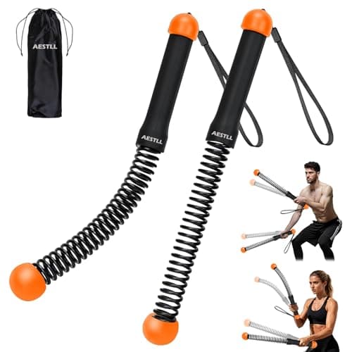 Ropeless Battle Ropes Weighted — 2 Pack Portable Cordless Battle Ropes for HIIT & Cardio Full-Body Workout Tool with Non-Slip Spiral Handles, Travel-Friendly Home Gym Equipment for Women & Men