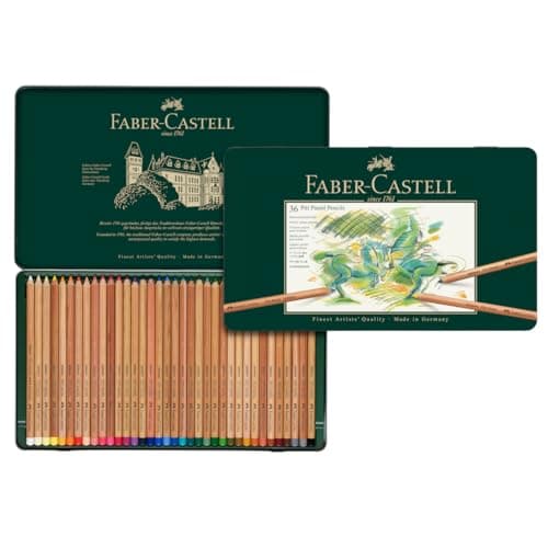 Faber-Castel FC112136 Pitt Pastel Pencils in A Metal Tin (36 Pack), Assorted