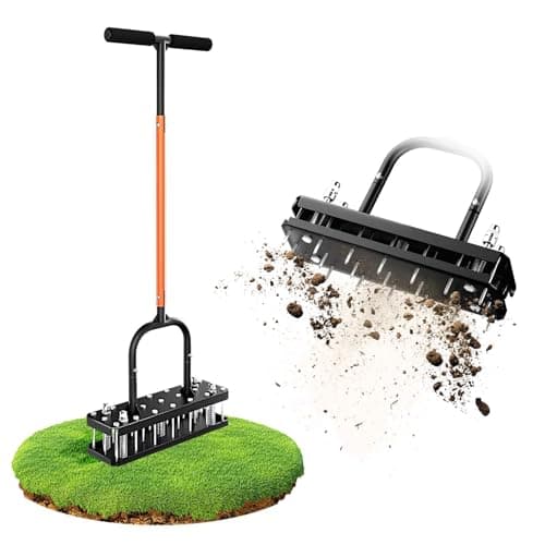 YIYOUPENG Manual Lawn Aerator Tool, Grass & Yard Aerator, Lightweight 7.7 lb with 21 × 3.5" Steel Spikes, Ergonomic Automatic Reset Design, Deep Soil Aeration for Healthier Lawns