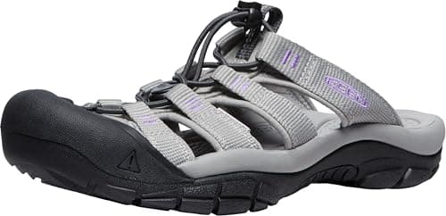 KEEN Women’s Newport Closed Toe Slip On Sandals, Drizzle/English Lavender, 8.5 Medium US