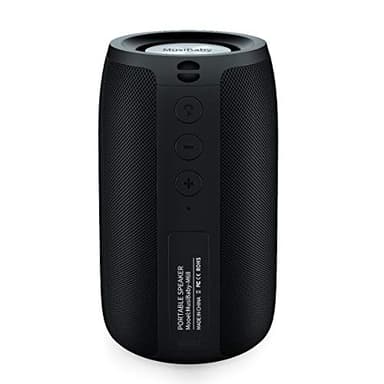MusiBaby M68 Portable Bluetooth Speaker – Wireless Waterproof Sound for Home and Outdoor Use – Deep Bass, Dual Pairing, 24H Playtime, Compact Design (Black)