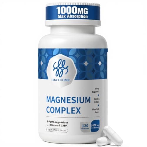 Magnesium Complex 1000mg with Glycinate, L-Theanine & GABA, Vegan 120 Count — image 1