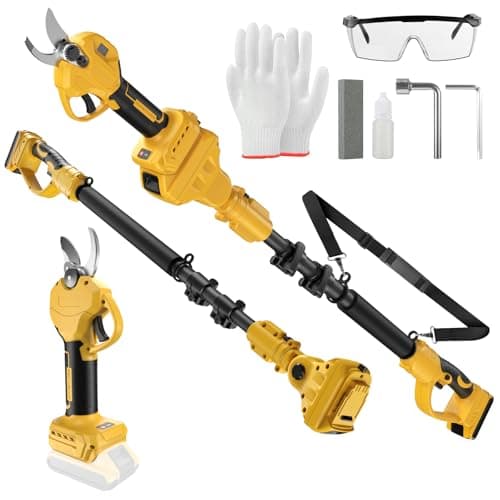 2 IN 1 Electric Pruning Shears Cordless with Pole for Dewalt 20V MAX Battery, 14Ft Reach, 1.2" Cutting Diameter, Brushless Motor Tree Pruner - for Gardening & Tree Trimming (No Battery)