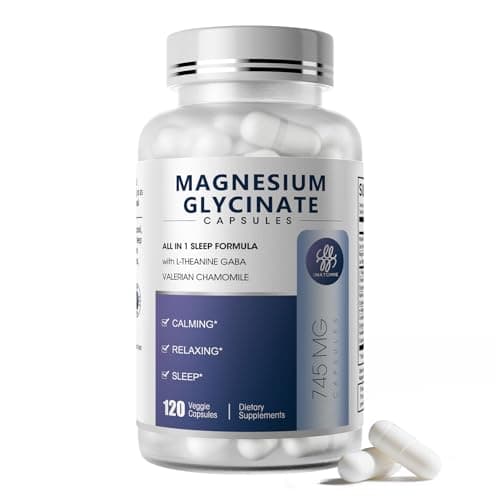 iMATCHME Magnesium Glycinate 850mg Capsules with L-Theanine, Chamomile & GABA for Sleep, Calmness, Muscle, Bone Health & Immune Support, Magnesium for Women and Men, Vegan, High-Absorption, 120 Count