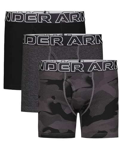 UA PERFORMANCE COTTON- PRINT 4, 3-Pack Performance Cotton-Castlerock, YL