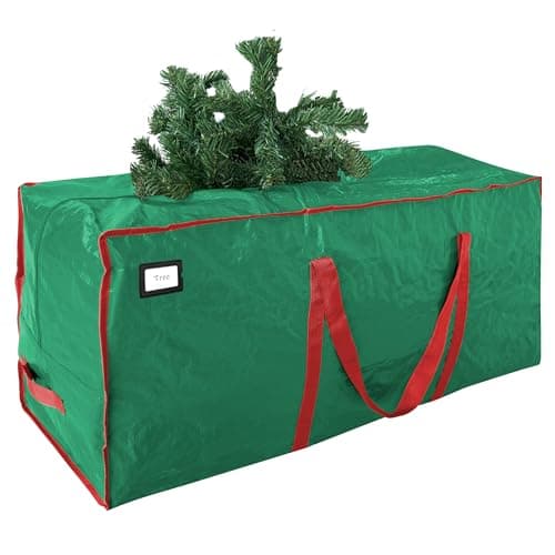 Cosy Family 7.5 ft Christmas Tree Storage Bag - Durable Heavy Duty Extra Large Artificial Xmas Holiday Tree Bag with Reinforced Handles and Dual Zippers Wide Opening - Green