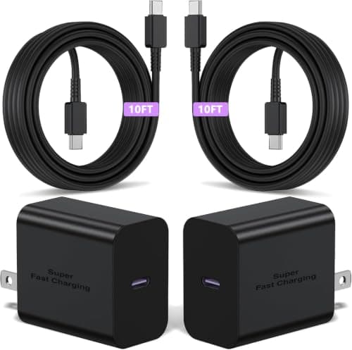 45W Super Fast Charger Type C 10ft,USB C Wall Charging and Long Android Phone Charger Cable Cord for Samsung Galaxy S26 Ultra/S26/S26+/S25 Plus/S25/S24+/S24 Ultra/S24/S23 Ultra/S22 Plus/S21/Note 20 — image 1
