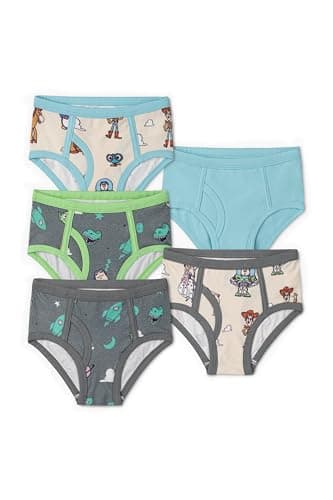 MONICA + ANDY Disney Boys Briefs, 5 Pack, Size 2-3T, Toy Story, 100% Organic Toddler Clothes for Boys, Sustainable Super Soft Fabric, Sizes for Toddler and Kids