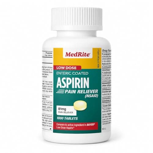 Low dose Baby Aspirin 81mg for Adults. (NSAID) | Made in USA | (Value Pack 1,000 Enteric Coated Tablets) — image 1