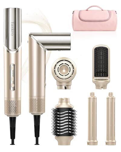 6-in-1 Hot Air Brush & Hair Dryer, 110,000 RPM High-Speed Ionic Blow Dryer | Ionic Auto Curlers, Detachable Tools, 90° Rotating Handle for Fast Drying, Curling, Straightening & Volumizing All Hair Types — image 1