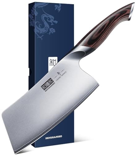 HOSHANHO Cleaver Knife 7 Inch, Ultra Sharp Vegetable Meat Chopper Knife | Japanese High Carbon Steel Chopper Butcher Knife, Multifunction Cooking Knife for Home Kitchen and Restaurant — image 1