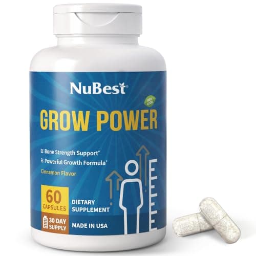 NuBest Grow Power Calcium Supplement for Ages 10+ & Teens, 60 Capsules | Vitamin D3, B6, Magnesium, Zinc & Phosphorus, Bone Health & Immune Support, 30-Day Supply — image 1