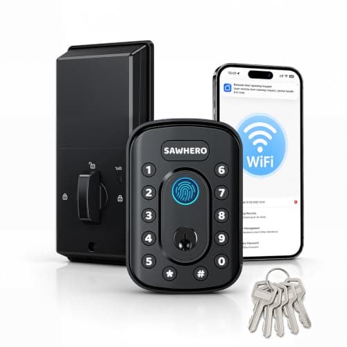 Keyless Entry Door Lock, Smart Deadbolt for Front Door, Fingerprint — image 1