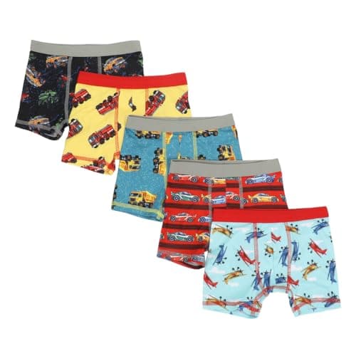 Bioworld Vehicles AOP Toddler Boy's 5-Pack Boxer Briefs-3T