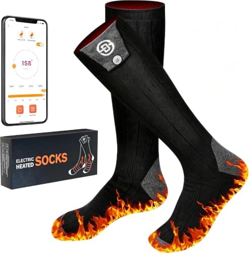 Heated Socks for Men Women, 7000mAh Rechargeable Battery Electric Heating Socks with APP Control Washable Winter Warm Socks for Foot Warmer Outdoor Fishing Hunting Ski Cycling Hiking Camping — image 1