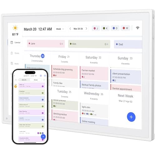 Digital Calendar, 10.1inch Smart WiFi Electronic Calendar&Chore Chart, IPS Touch Screen HD Display for Family Schedules, Share Moments Instantly from Anywhere